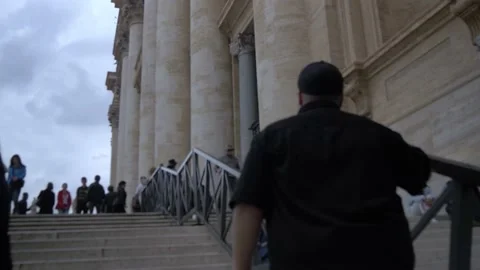 Approaching St. Peter's Basilica In Vatican City, Italy Stock Footage 155083243
