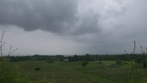 Approaching Storm over Farm 스톡 동영상 78690945