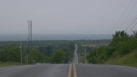 Approaching Storm over long Road 스톡 동영상 78690967
