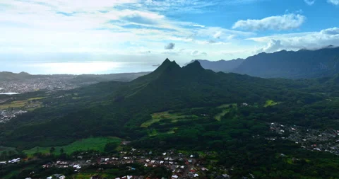 Approaching the stunning mountain covered Stock Footage 306067081