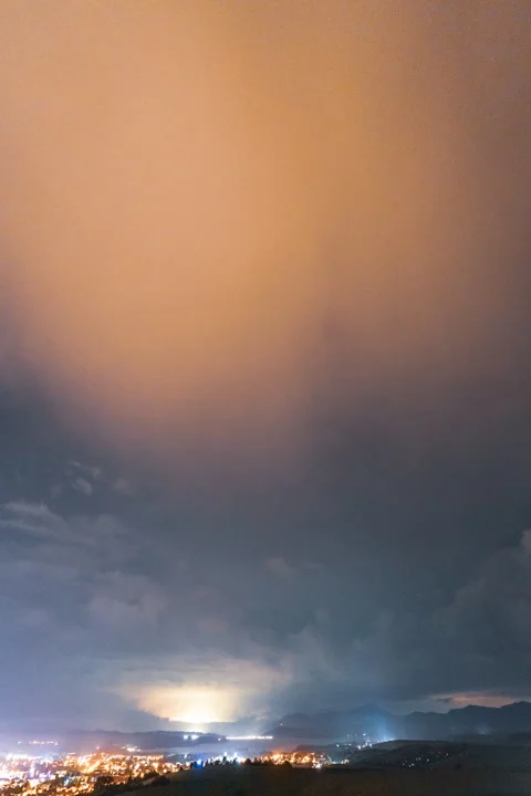 Approaching thunderstorm Stock Footage 277079124