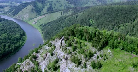 Approaching the top of the mountain on a quadcopter Stock Footage 171040203