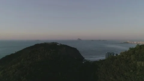 Approaching the top of the mountains with the sea in the background Stock Footage 81068714