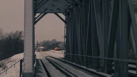 Approaching Train at Dusk Stock Footage 279965396