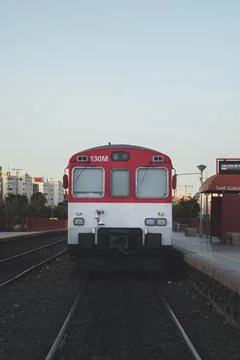 Approaching Train at Dusk Stock Photos