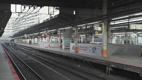 Approaching Train. Passengers Waiting on the Platform. Stock Footage 221531532