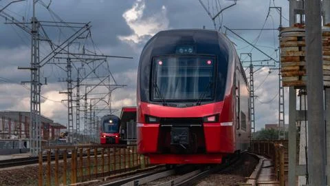 Approaching Trains Stock Photos