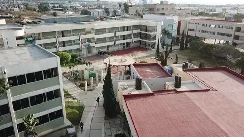 Approaching UABC Valle Dorado Campus Walkways Stock-Footage 258004713