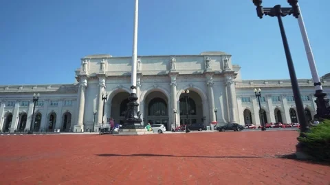 Approaching  Union Station Outside. Washington DC Stock Footage 150845065