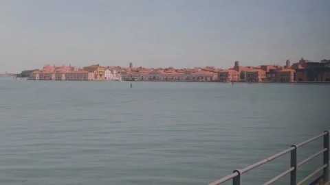 Approaching Venice by Train Across the Lagoon Stock-Footage 343339005