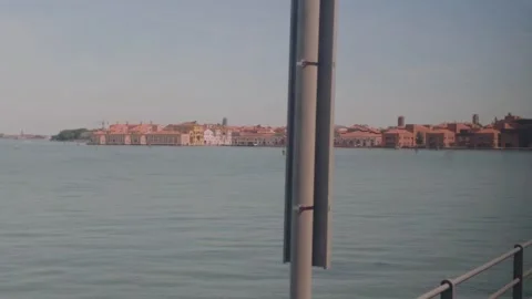 Approaching Venice by Train Across the Lagoon Video stock 343342741