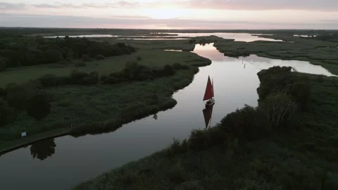 Approaching Yacht on River Stock Footage 272758285