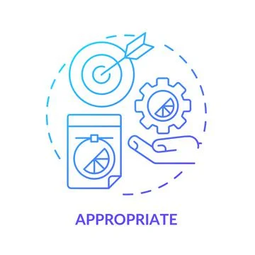 Appropriate blue gradient concept icon Illustrazione stock