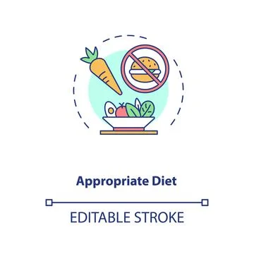 Appropriate diet concept icon Ilustración de archivo