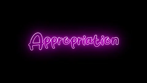 'Appropriation' text animation with neon glow line. Stock Footage 282576974
