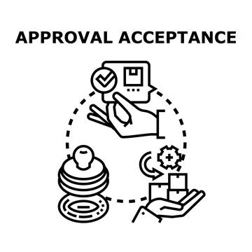 Approval acceptance process with document confirmation and delivery Illustrazione stock