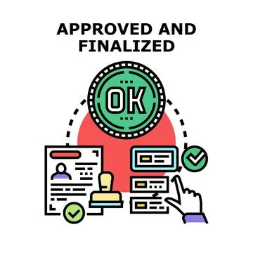 Approval and finalization process for official document Stock Illustration