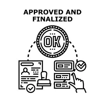 Approval and finalization process for official document Stock Illustration