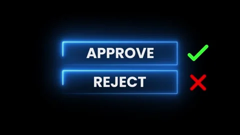 Approval and rejection interface concept neon animation Stock Footage 328002236