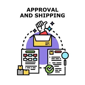Approval and shipping process, delivery logistic consent イラスト素材