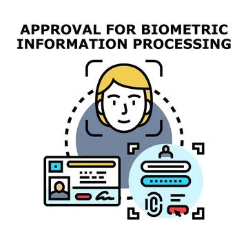 Approval biometric information processing concept vector Stock Illustration