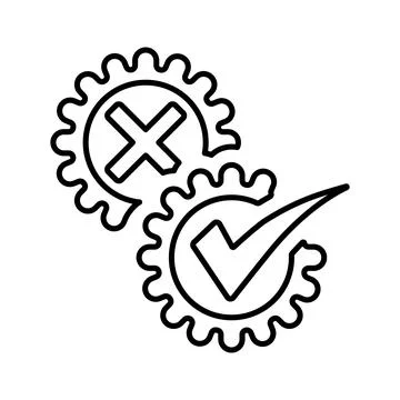 Approval, cancel, validation icon. Outline vector. Stock Illustration