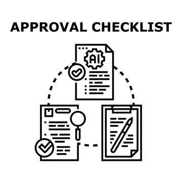 Approval checklist process with ai review and documentation Stock Illustration
