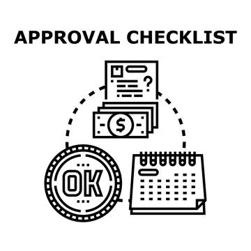Approval checklist process for business applications イラスト素材