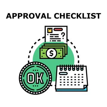 Approval checklist process for business applications Illustrazione stock