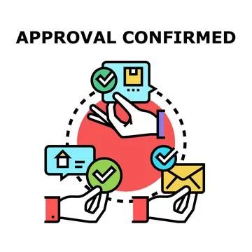 Approval confirmed process business workflow concept Stock Illustration