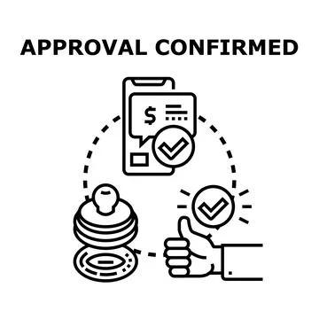 Approval confirmed transaction with digital payment solution Stock Illustration
