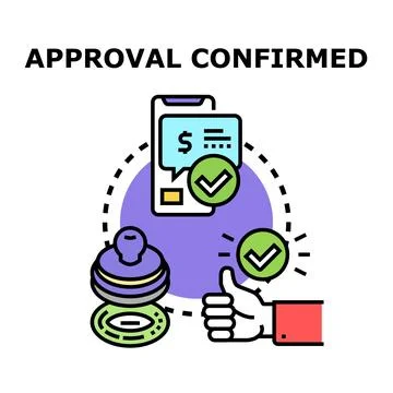 Approval confirmed transaction with digital payment solution Stock Illustration