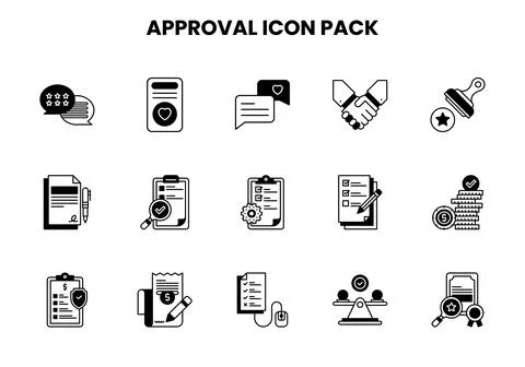 Approval DuoTone Design Icons Pack Stock Illustration