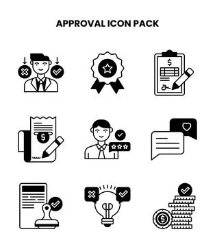 Approval DuoTone Scalable Icons Pack Stock Illustration