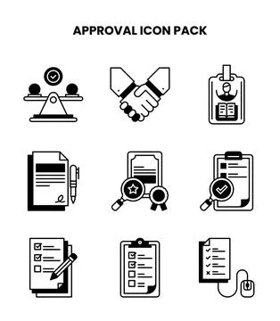 Approval DuoTone Vector Icons Pack 库存插图