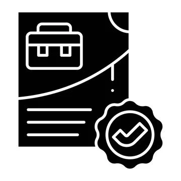 Approval Glyph Icon Illustrazione stock