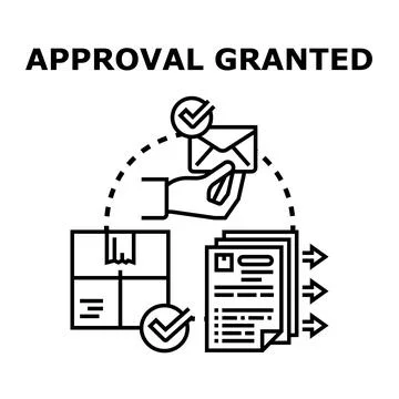 Approval granted concept confirming successful process 스톡 일러스트
