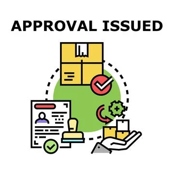 Approval issued for product delivery process 스톡 일러스트