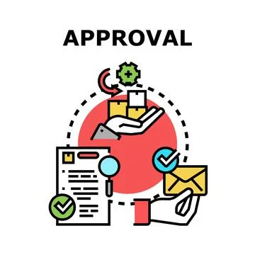 Approval process concept with document and delivery Stock Illustration