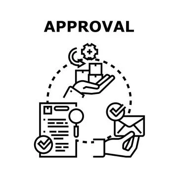 Approval process concept with document and delivery Stock Illustration