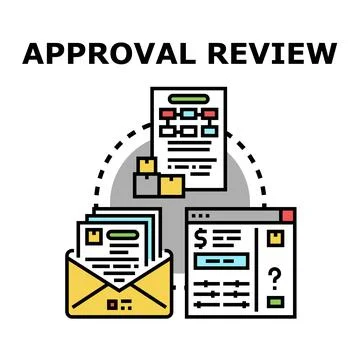 Approval review process verifying documents and data Stock Illustration