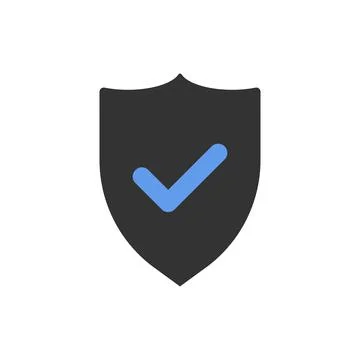 Approval shield vector icon on white background Stock Illustration