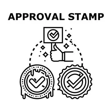 Approval stamp concept illustration for successful validation Stock Illustration