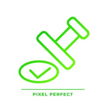 Approval stamp pixel perfect gradient linear vector icon Ilustração Stock