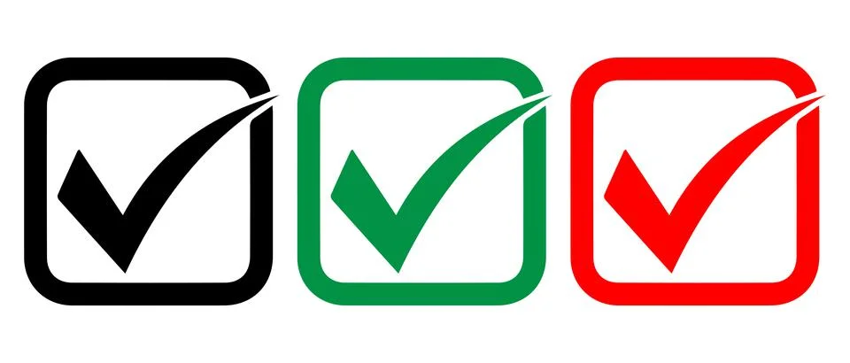 Approval symbol. Vector collection of checkmarks. Tick Stock Illustration