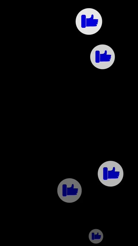 Approval thumbs up icon animation. Vertical video blue social media feedbac.. Stock Footage 341613864