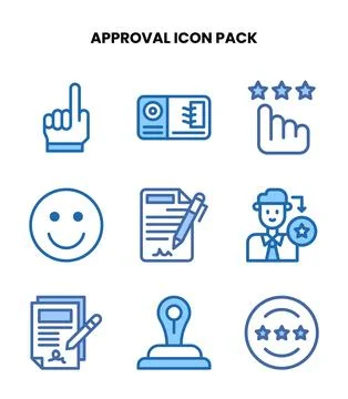 Approval Two Colour Vector Icons Pack Illustrazione stock