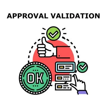 Approval validation concept with checking and confirming tasks Stock Illustration