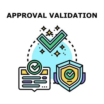 Approval validation concept with checkmark icon Stock Illustration