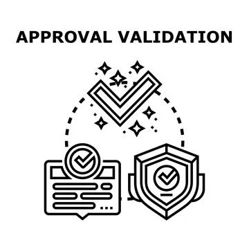 Approval validation concept with checkmark icon Stock Illustration